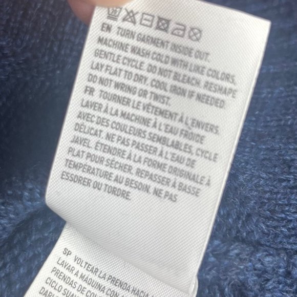 American Eagle Mens Hooded Sweater Geometric Pattern Blue Size Large New - Picture 8 of 9